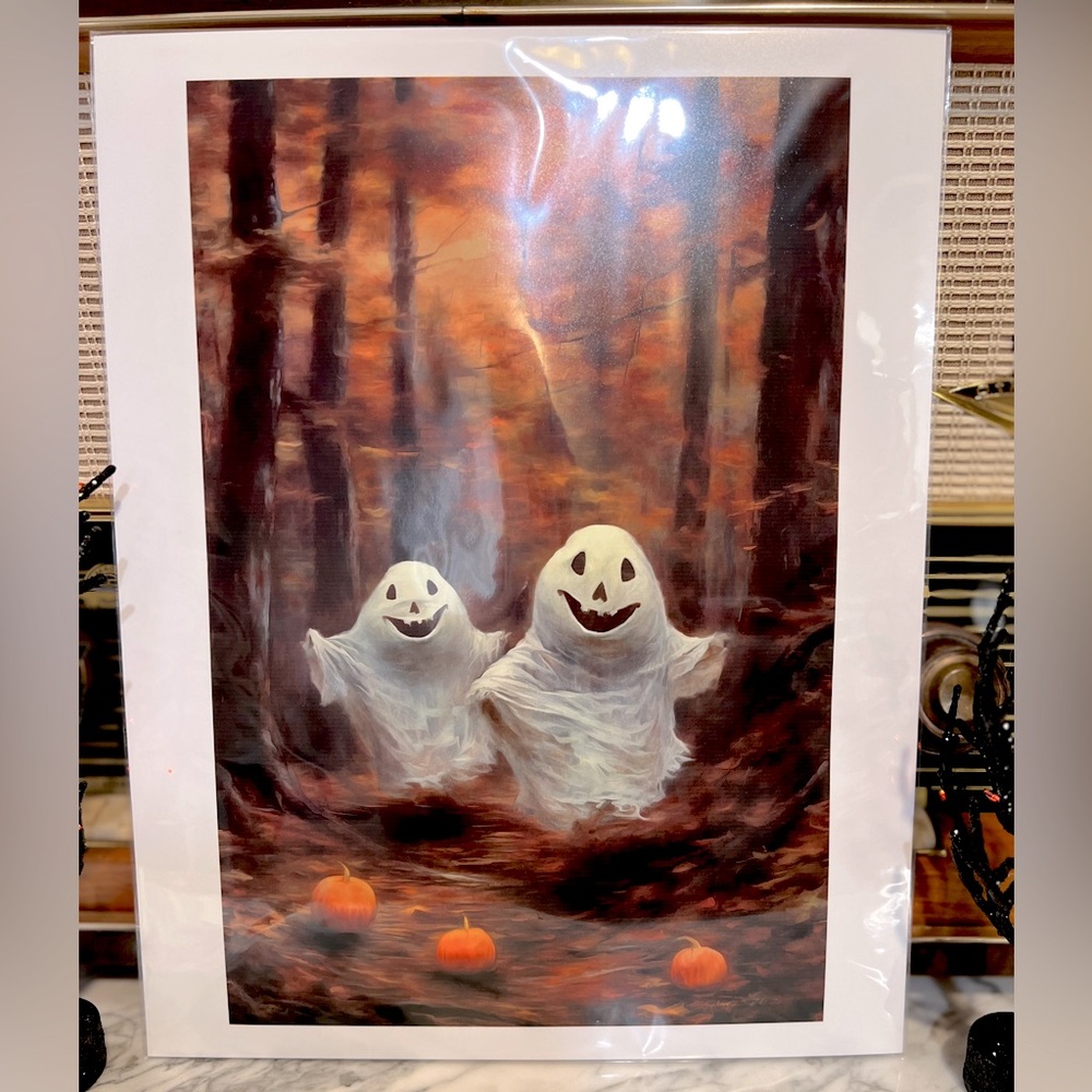 ✨NEW👻Halloween Fall Ghosts Poster🎃